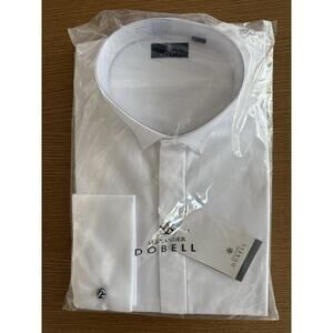 Alexander Dobell Wing Collar Plain Front White 17" 43 CM